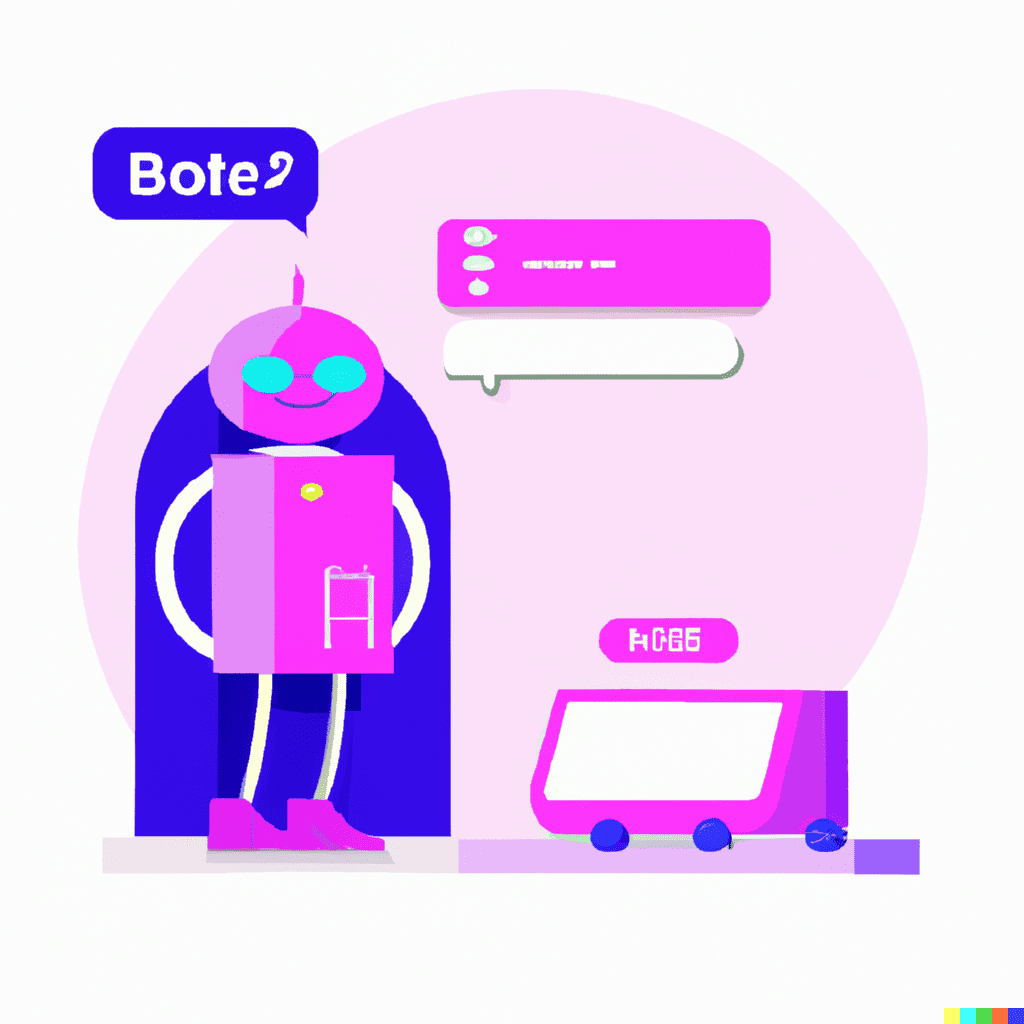 Abstract illustration of a robot with a chat bubble, symbolizing chatbot applications in the tourism industry