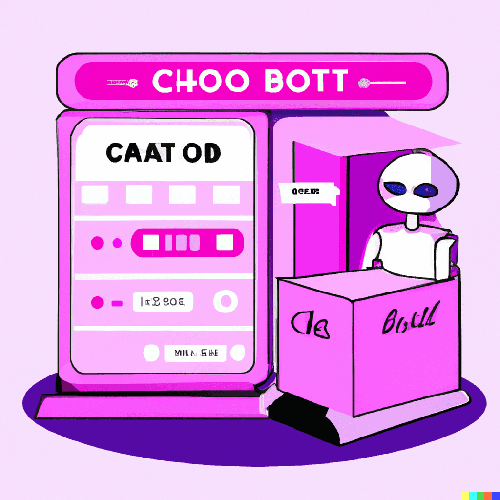 Abstract illustration of a robot assisting with the check-in process at a hotel help desk.