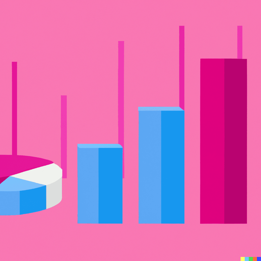 Abstract illustration of a pie chart and bar graph, symbolizing the role of data analytics in improving hotel marketing efforts