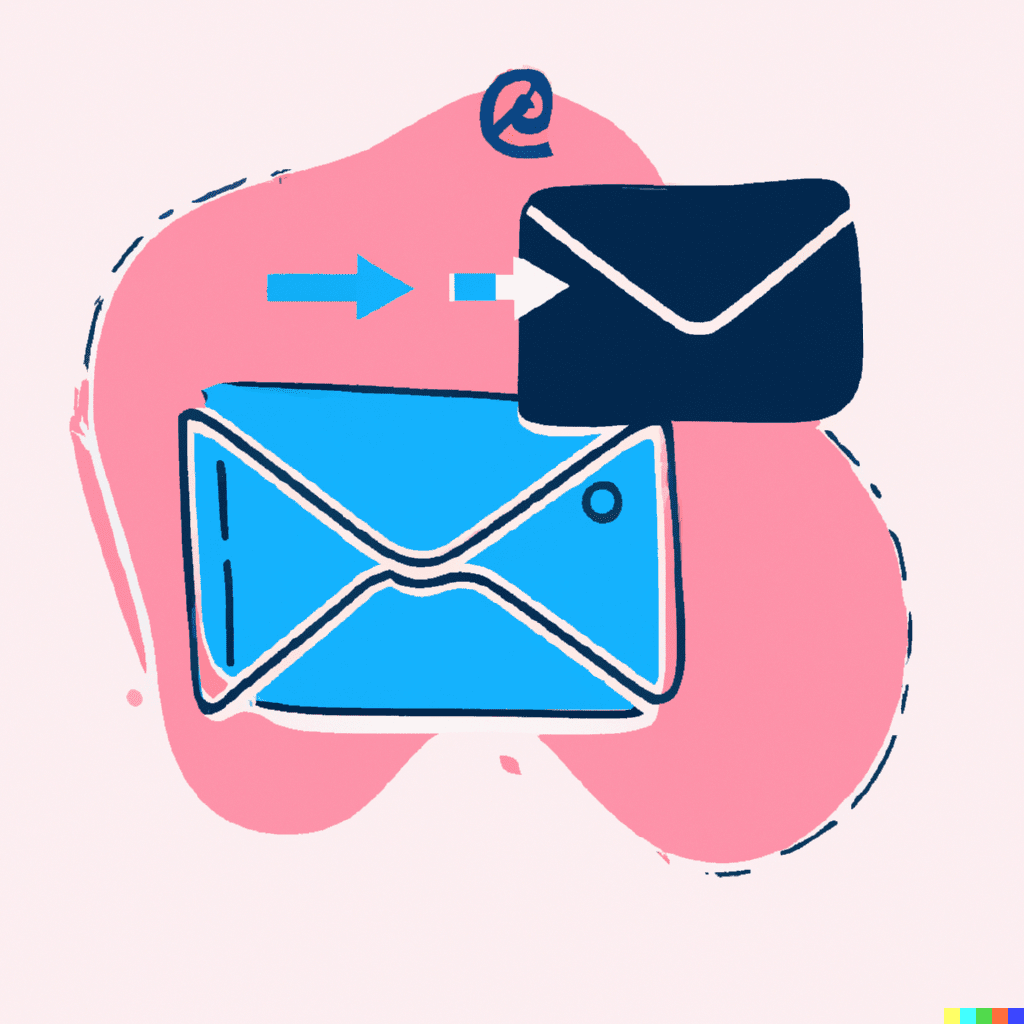 Abstract illustration showing two closed envelopes, symbolizing email marketing for hotels and attractions.