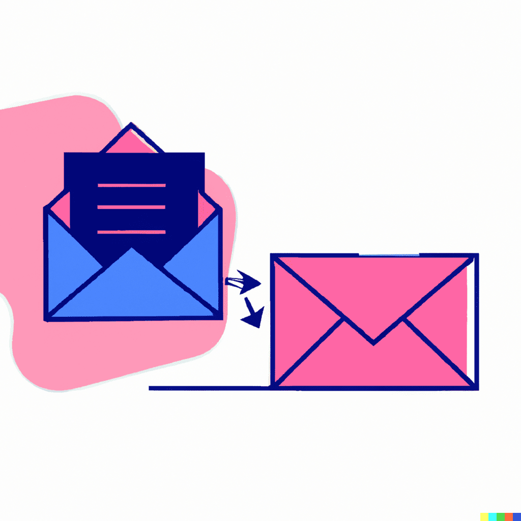 Abstract illustration featuring two open envelopes, highlighting email marketing benefits for restaurants