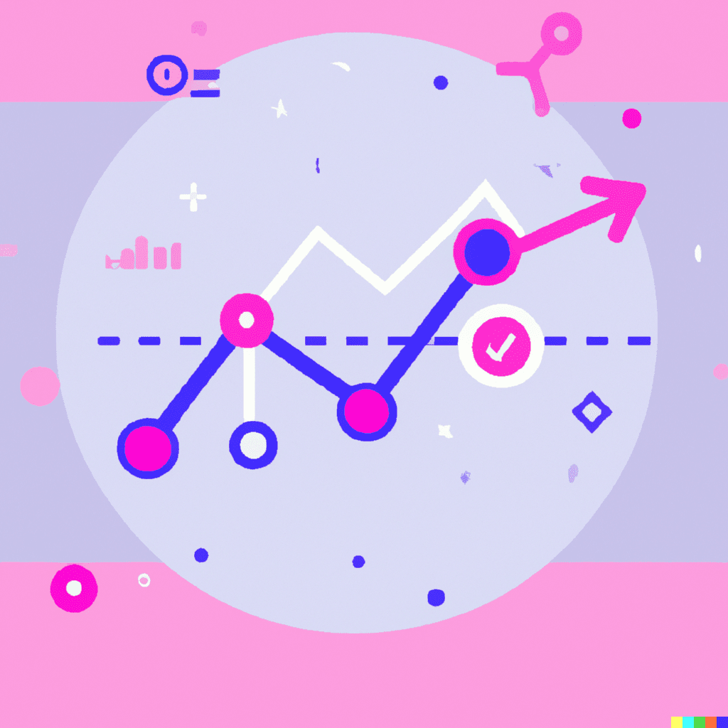 Abstract illustration of a line graph inside a circle, symbolizing the continuous growth and iterative process of the Lean Startup methodology