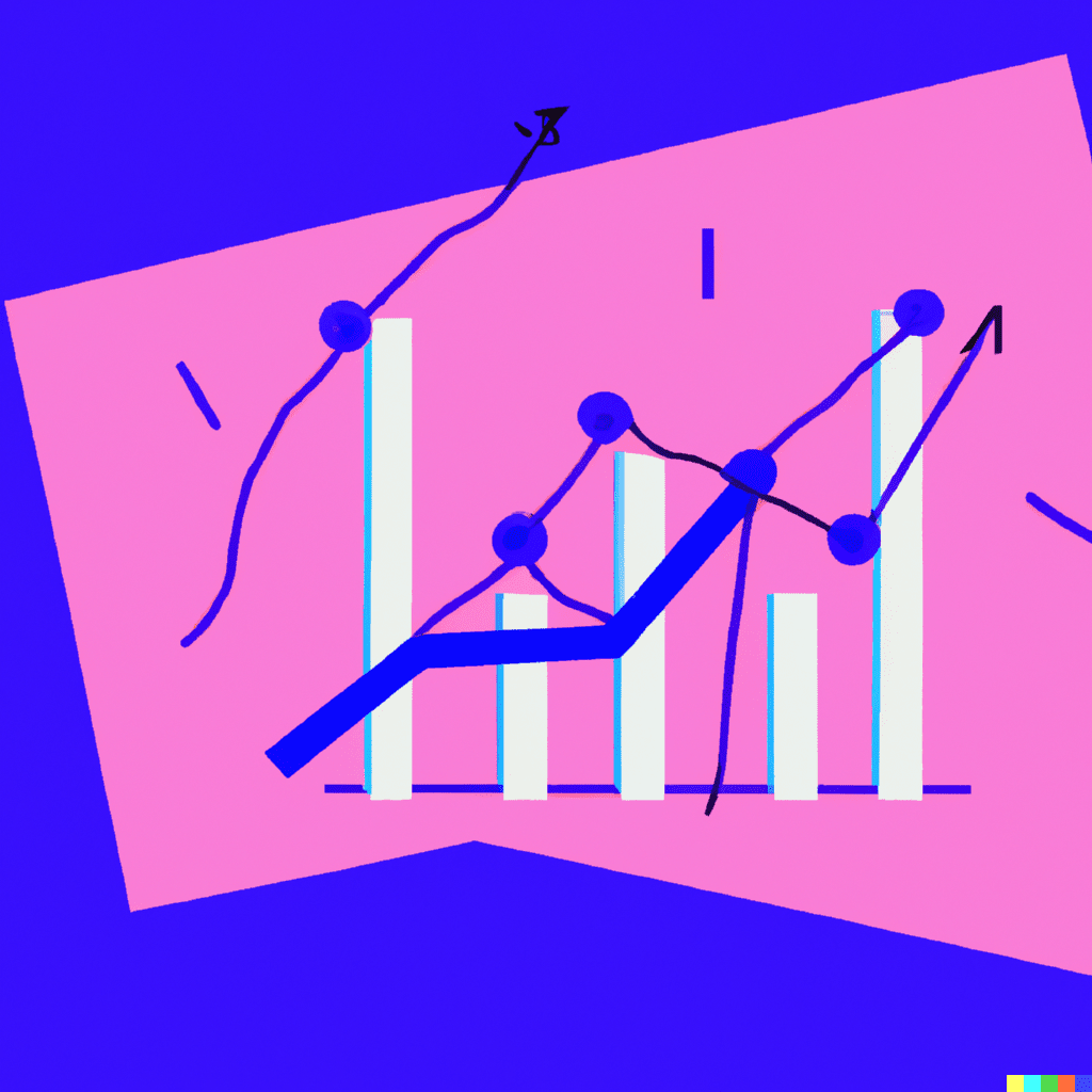 Abstract illustration showing a line graph, symbolizing the importance of measuring and improving business goals consistently
