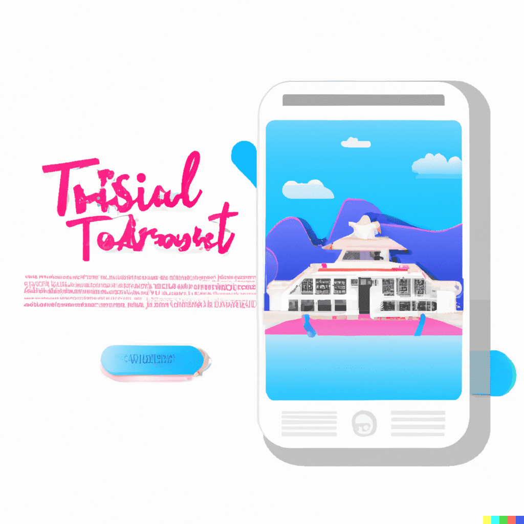 Abstract illustration showing a phone displaying a hotel ad, representing the perfect Instagram ad elements for businesses