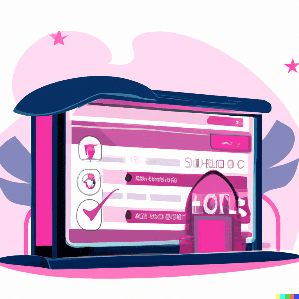 Abstract illustration of a website displayed on a billboard screen, symbolizing the impact of SEO on hotel visibility.