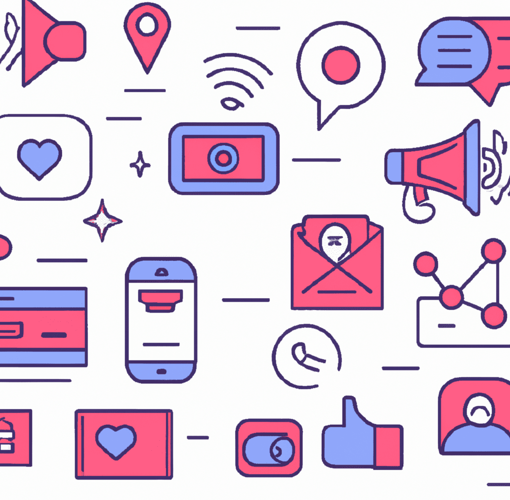 Abstract illustration showing a collection of social media icons, representing the risks of neglecting social media.